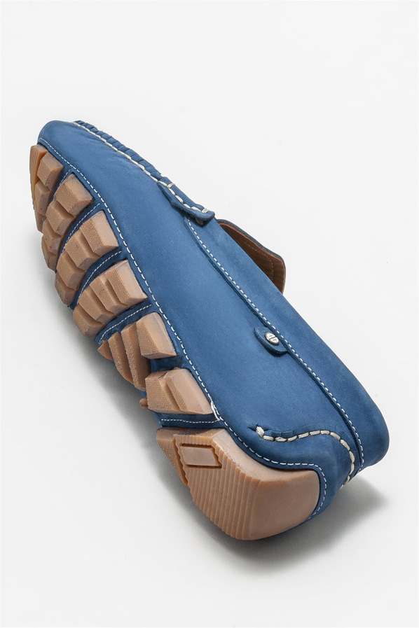 Mavi deri erkek günlük ayakkabı, günlük kullanım için - Elle Shoes
