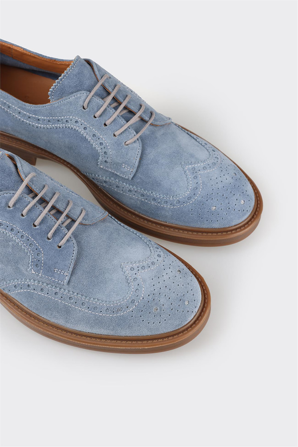 Mavi deri erkek günlük ayakkabı, günlük kullanım için - Elle Shoes