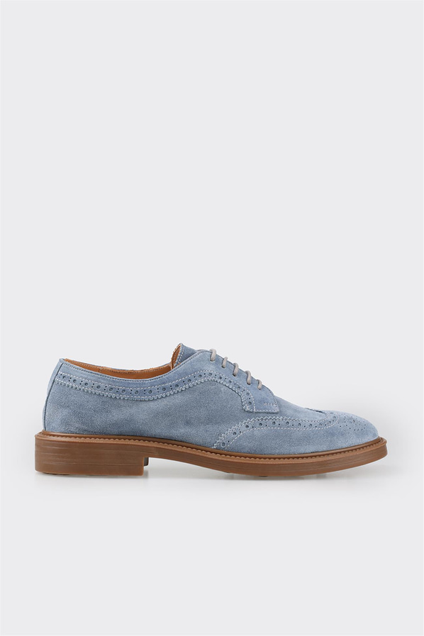 Mavi deri erkek günlük ayakkabı, günlük kullanım için - Elle Shoes