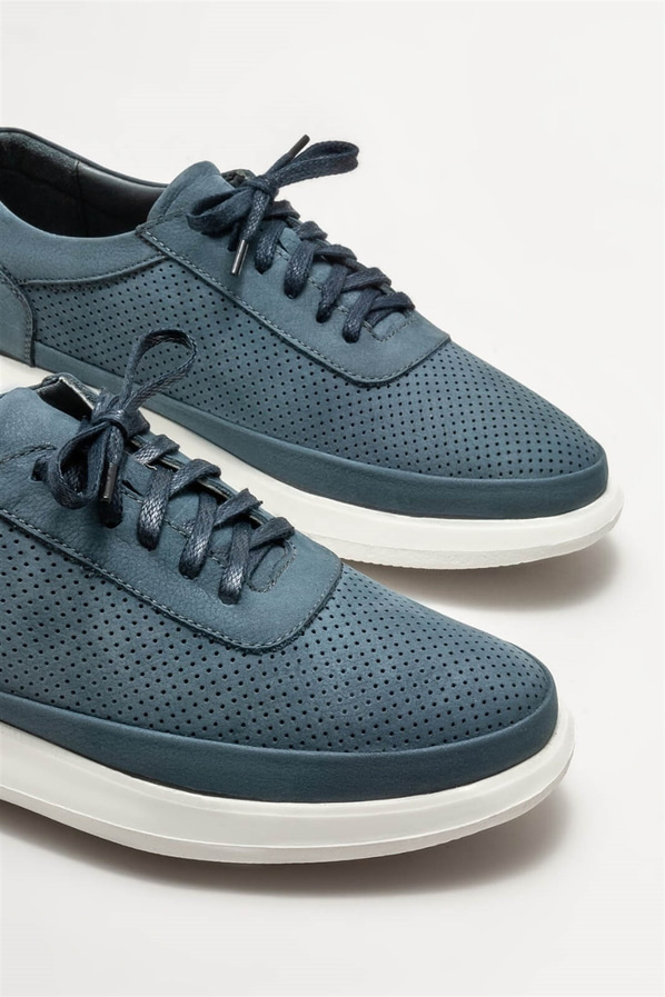 Mavi deri erkek günlük ayakkabı, günlük kullanım için - Elle Shoes