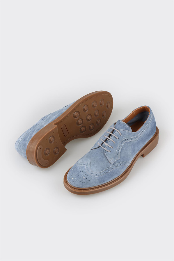 Mavi deri erkek günlük ayakkabı, günlük kullanım için - Elle Shoes