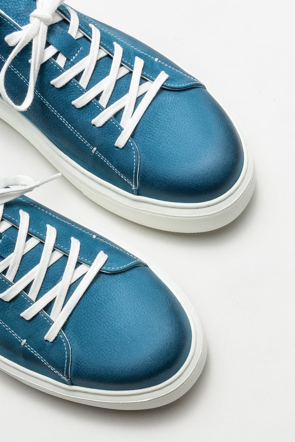 Mavi deri erkek günlük ayakkabı, günlük kullanım için - Elle Shoes