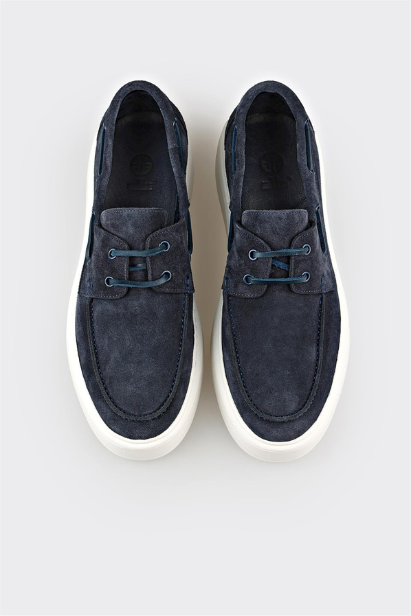 Mavi Deri Erkek Günlük Ayakkabı