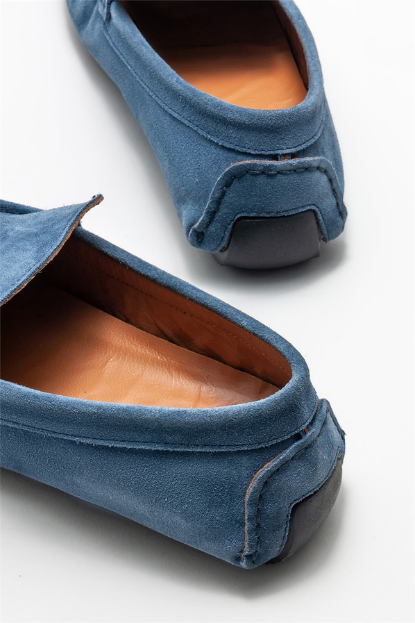 Mavi deri erkek günlük ayakkabı, günlük kullanım için - Elle Shoes