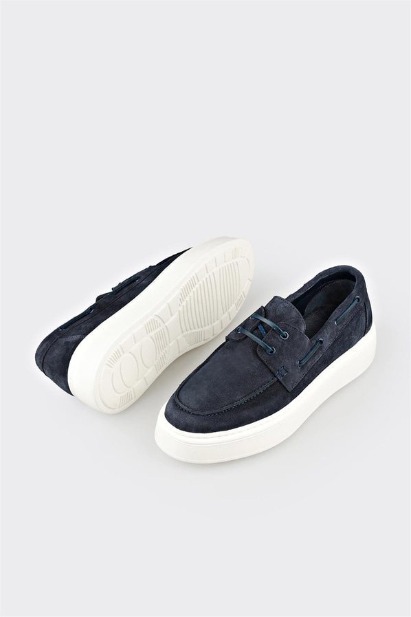 Mavi Deri Erkek Günlük Ayakkabı