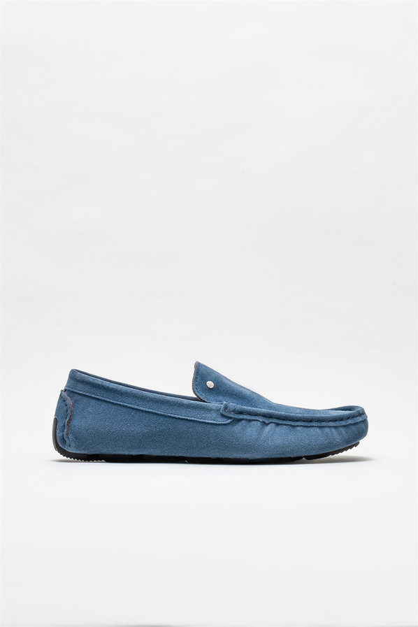 Mavi deri erkek günlük ayakkabı, günlük kullanım için - Elle Shoes