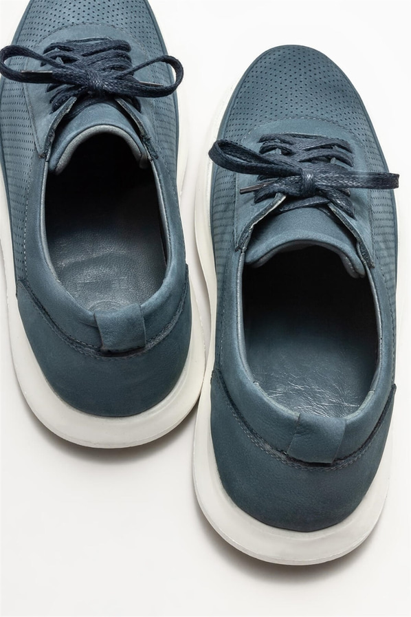 Mavi deri erkek günlük ayakkabı, günlük kullanım için - Elle Shoes