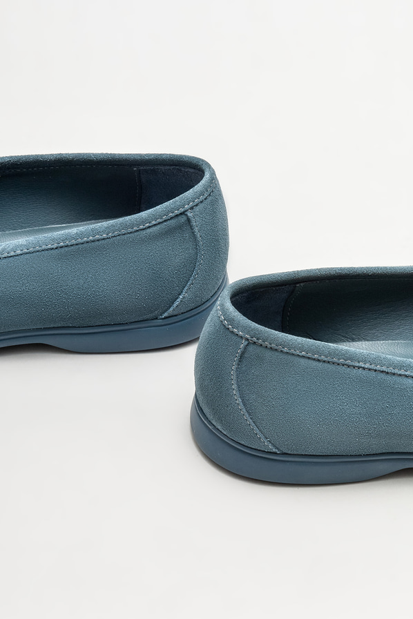 Mavi deri erkek loafer, günlük kullanım için - Elle Shoes