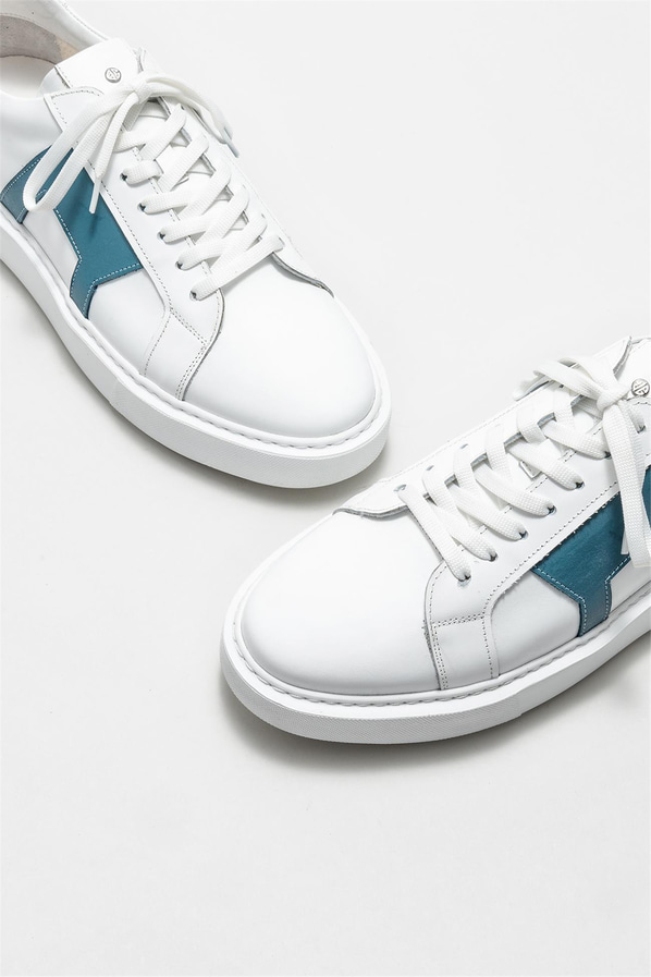Mavi deri erkek spor ayakkabı - Elle Shoes