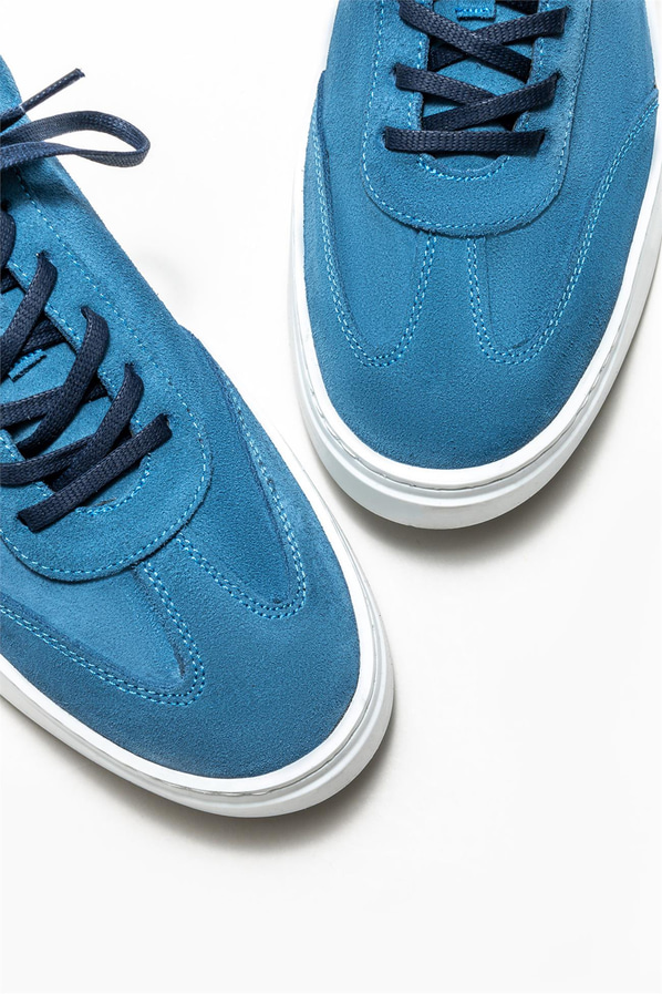 Mavi deri erkek spor ayakkabı - Elle Shoes