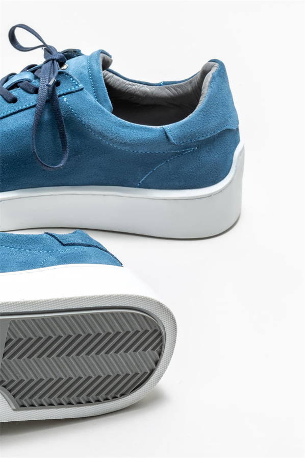 Mavi deri erkek spor ayakkabı - Elle Shoes