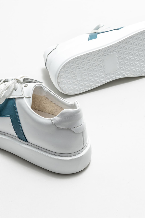 Mavi deri erkek spor ayakkabı - Elle Shoes
