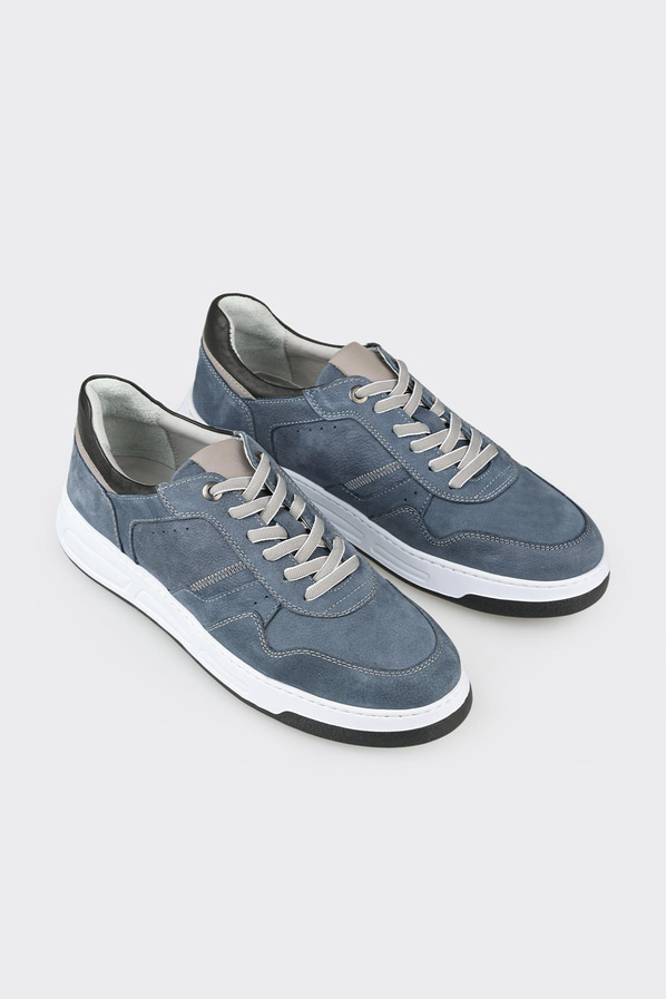 Mavi deri erkek spor ayakkabı - Elle Shoes