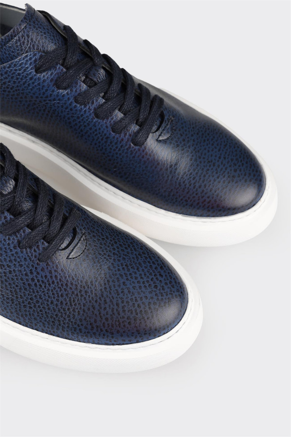 Mavi deri erkek spor ayakkabı - Elle Shoes