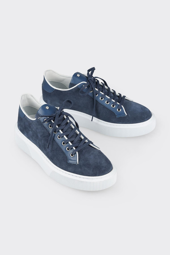 Mavi deri erkek spor ayakkabı - Elle Shoes