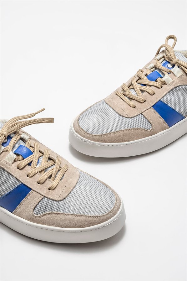 Mavi deri erkek spor ayakkabı - Elle Shoes
