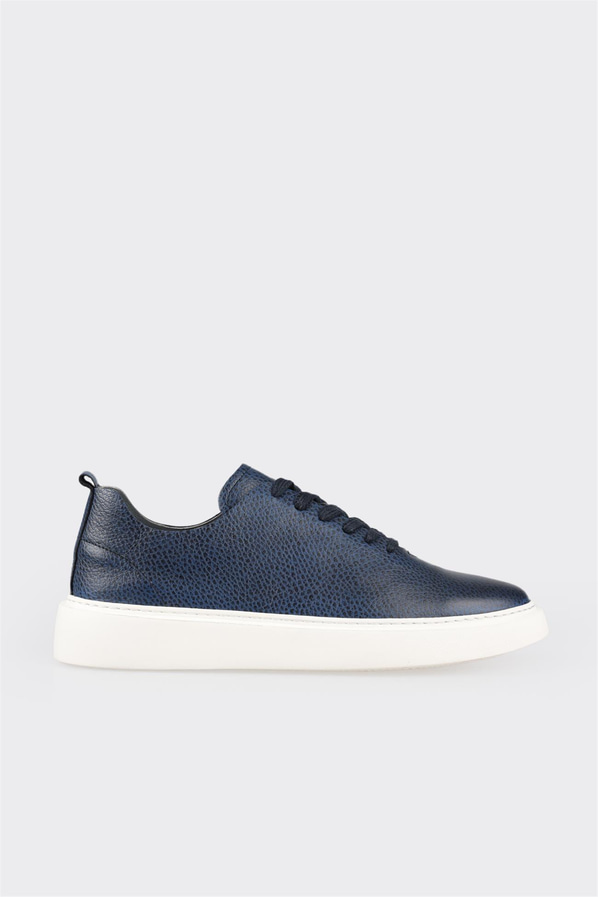 Mavi deri erkek spor ayakkabı - Elle Shoes
