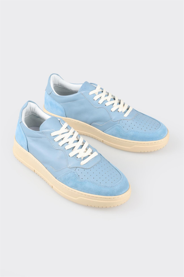 Mavi deri erkek spor ayakkabı - Elle Shoes