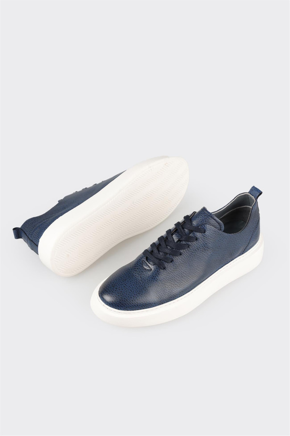 Mavi deri erkek spor ayakkabı - Elle Shoes