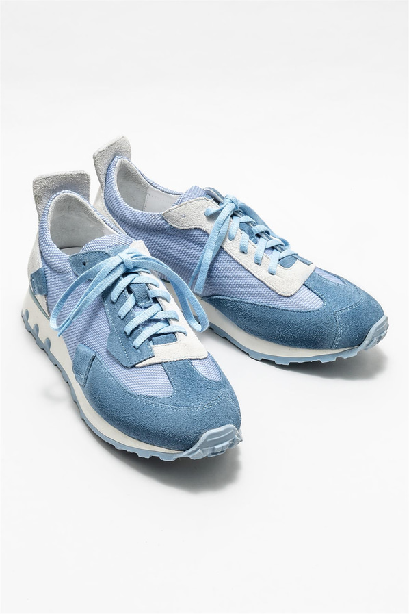 Mavi deri erkek spor ayakkabı - Elle Shoes