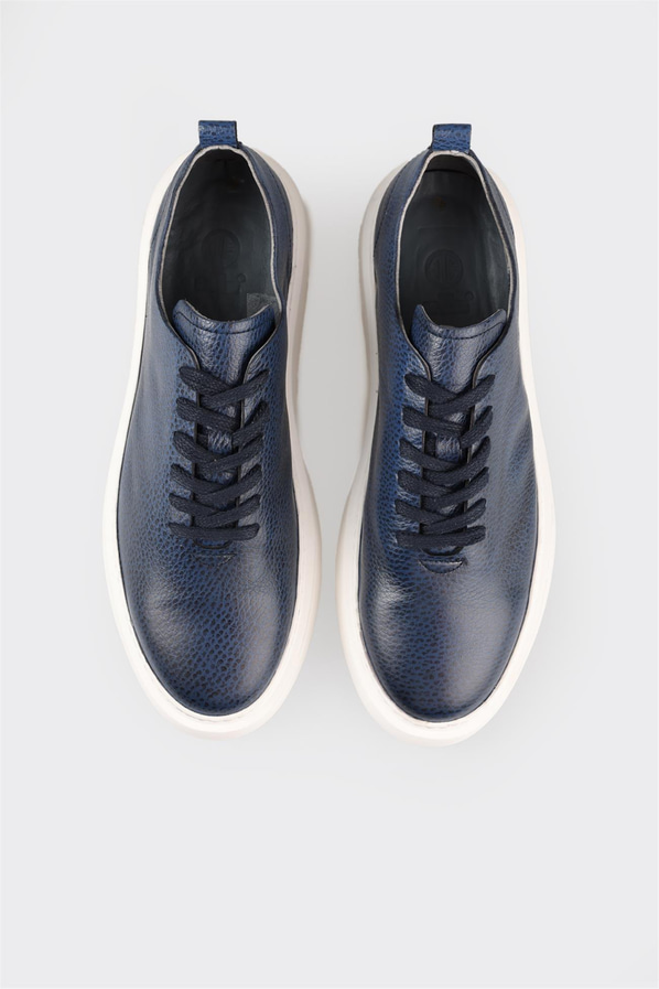 Mavi deri erkek spor ayakkabı - Elle Shoes