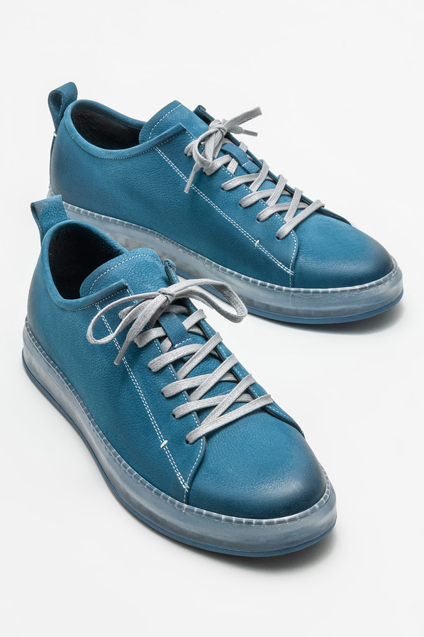 Mavi deri erkek spor ayakkabı - Elle Shoes