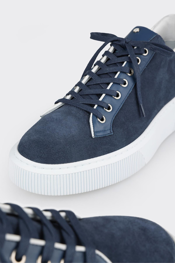 Mavi deri erkek spor ayakkabı - Elle Shoes