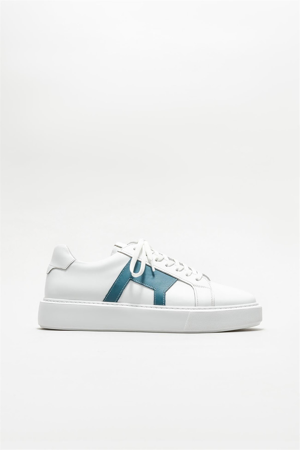 Mavi deri erkek spor ayakkabı - Elle Shoes