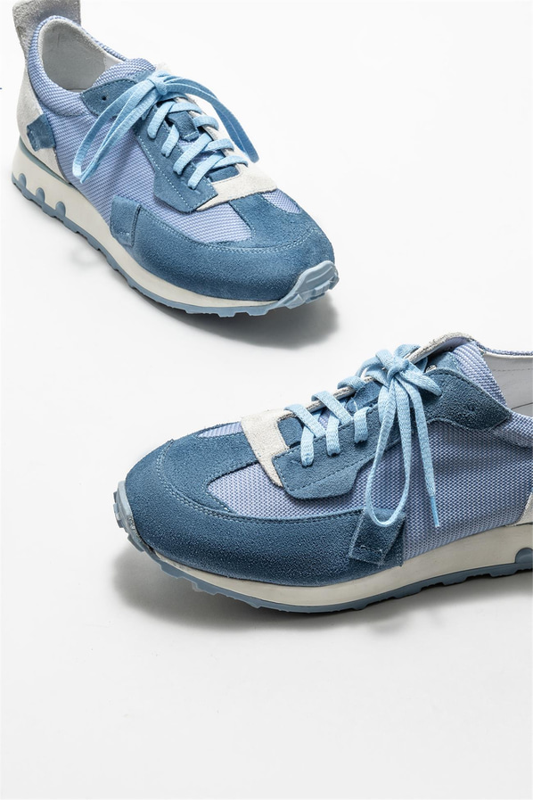 Mavi deri erkek spor ayakkabı - Elle Shoes