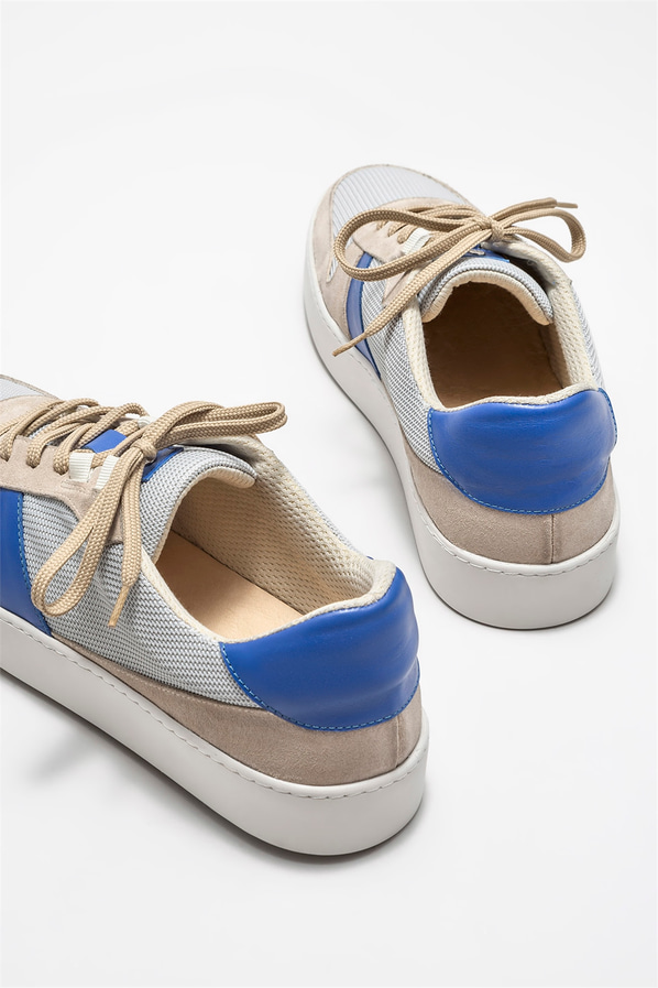 Mavi deri erkek spor ayakkabı - Elle Shoes