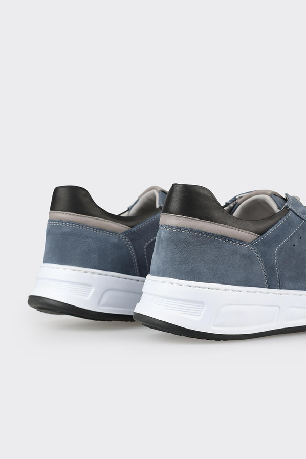 Mavi deri erkek spor ayakkabı - Elle Shoes