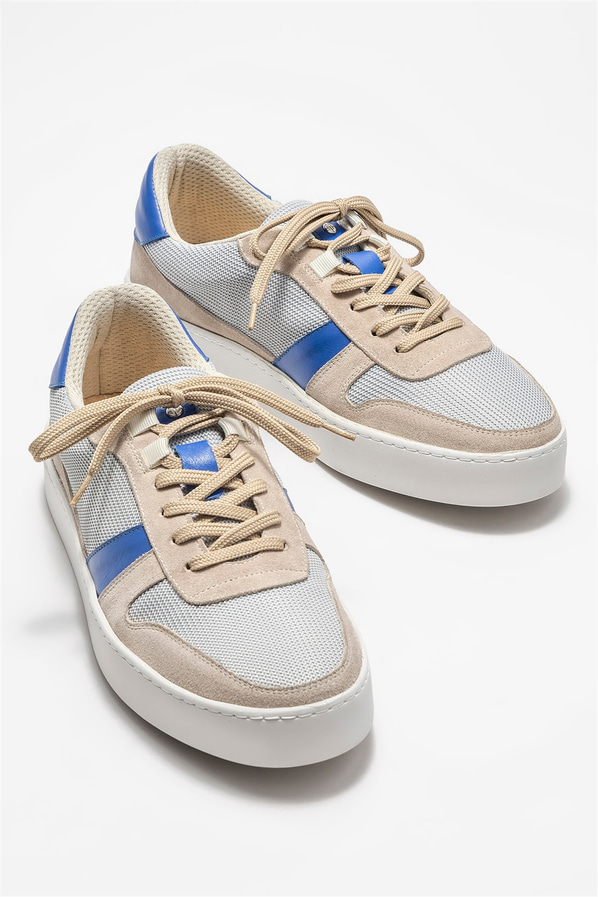 Mavi deri erkek spor ayakkabı - Elle Shoes