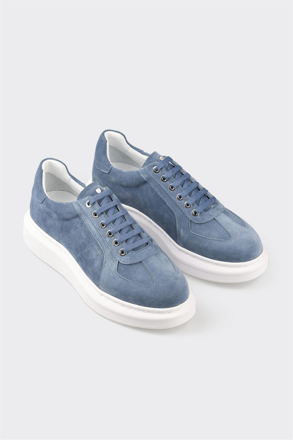 Mavi Deri Erkek Spor Ayakkabı