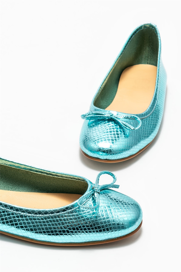 Mavi deri kadın babet - Elle Shoes