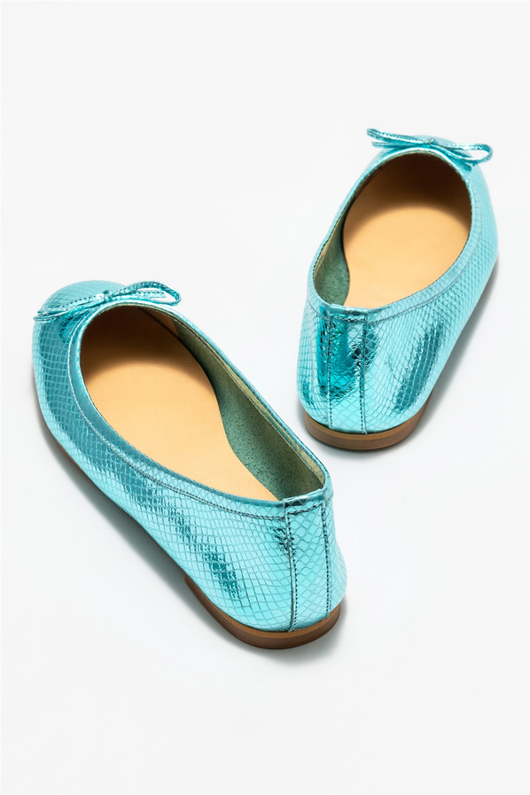 Mavi deri kadın babet - Elle Shoes