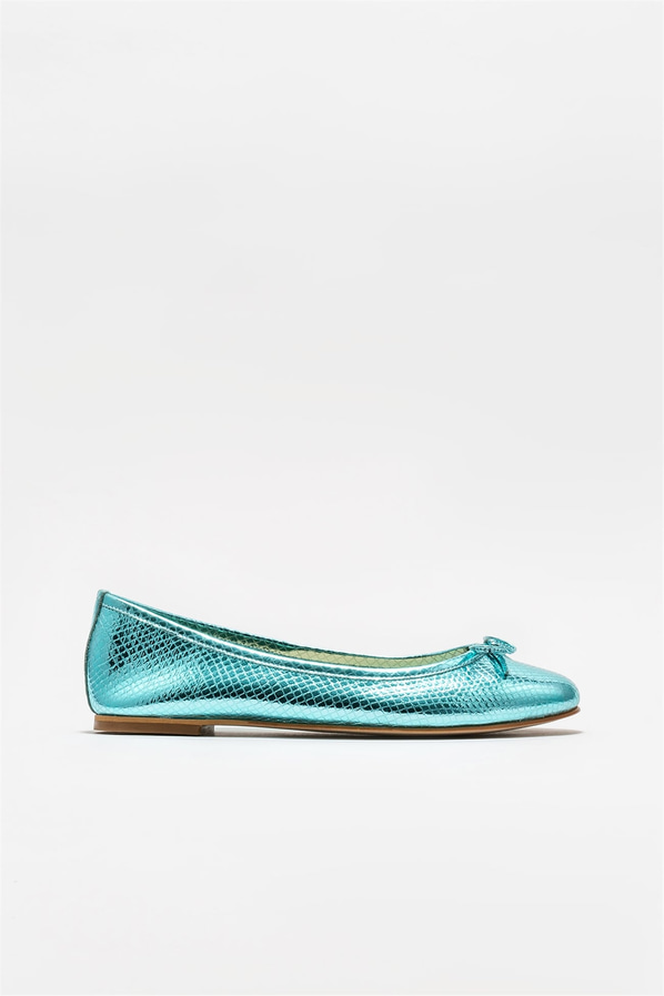 Mavi deri kadın babet - Elle Shoes