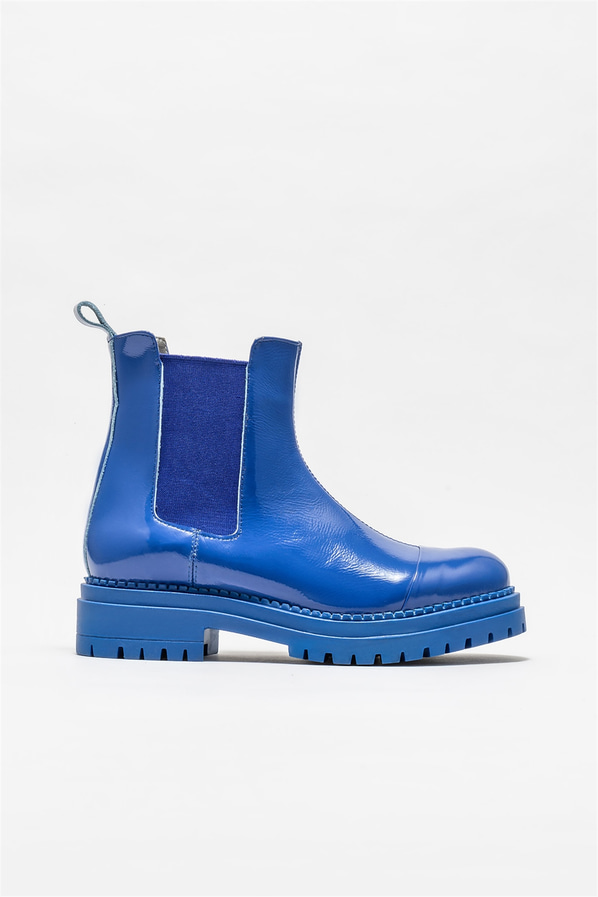 Mavi deri kadın bot, günlük kullanım için - Elle Shoes