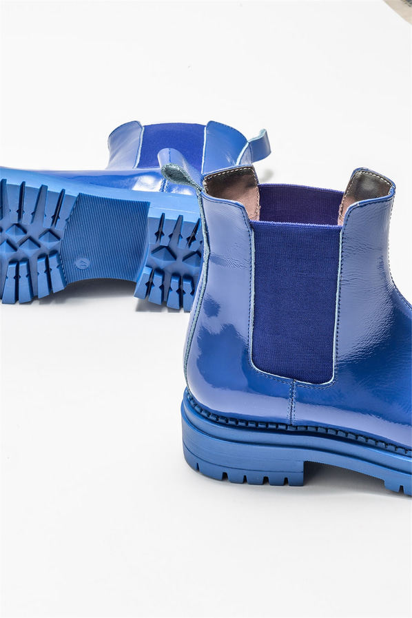 Mavi deri kadın bot, günlük kullanım için - Elle Shoes
