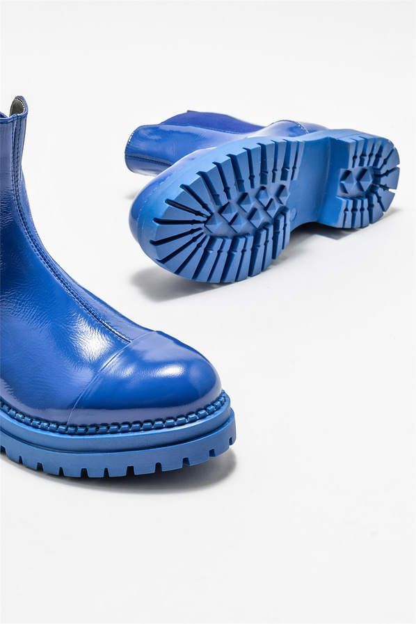 Mavi deri kadın bot, günlük kullanım için - Elle Shoes