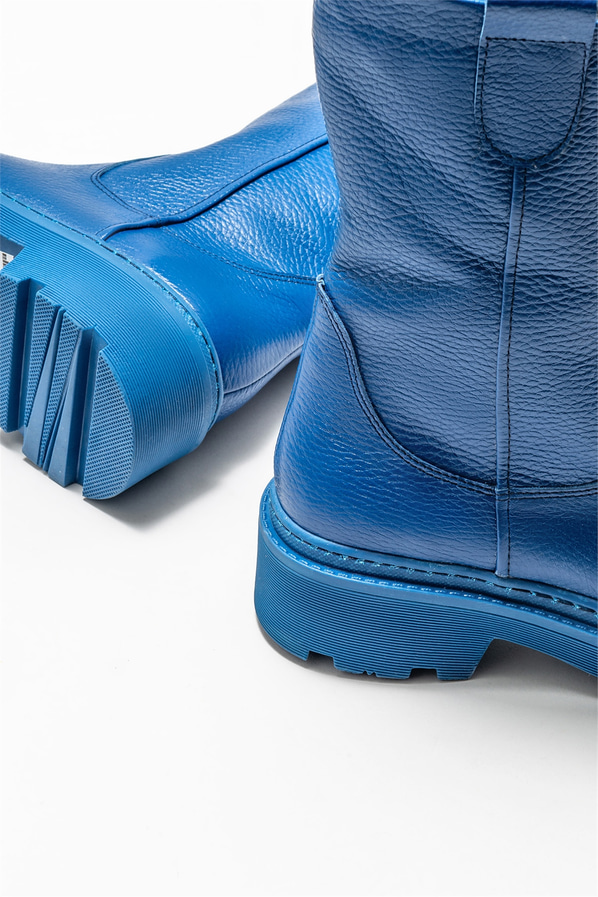 Mavi deri kadın bot, günlük kullanım için - Elle Shoes