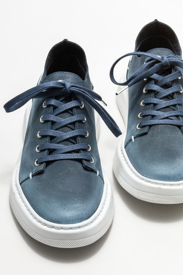 Mavi deri kadın spor ayakkabı - Elle Shoes