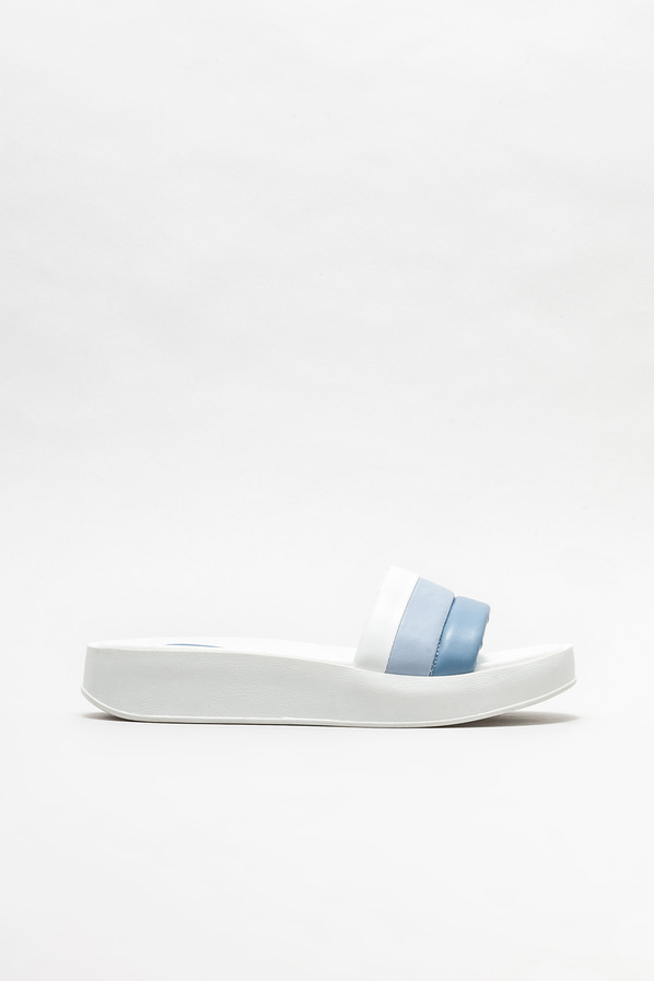 Mavi dolgu topuklu kadın terlik - Elle Shoes
