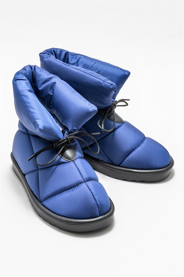 Mavi düz kadın bot - Elle Shoes