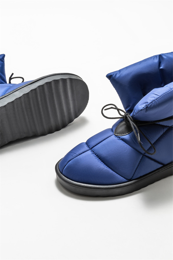 Mavi düz kadın bot - Elle Shoes