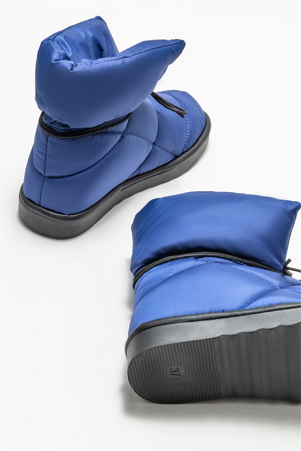 Mavi düz kadın bot - Elle Shoes