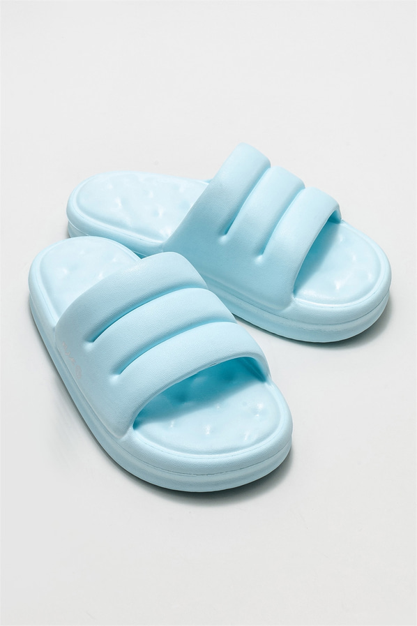 Mavi düz kadın terlik - Elle Shoes