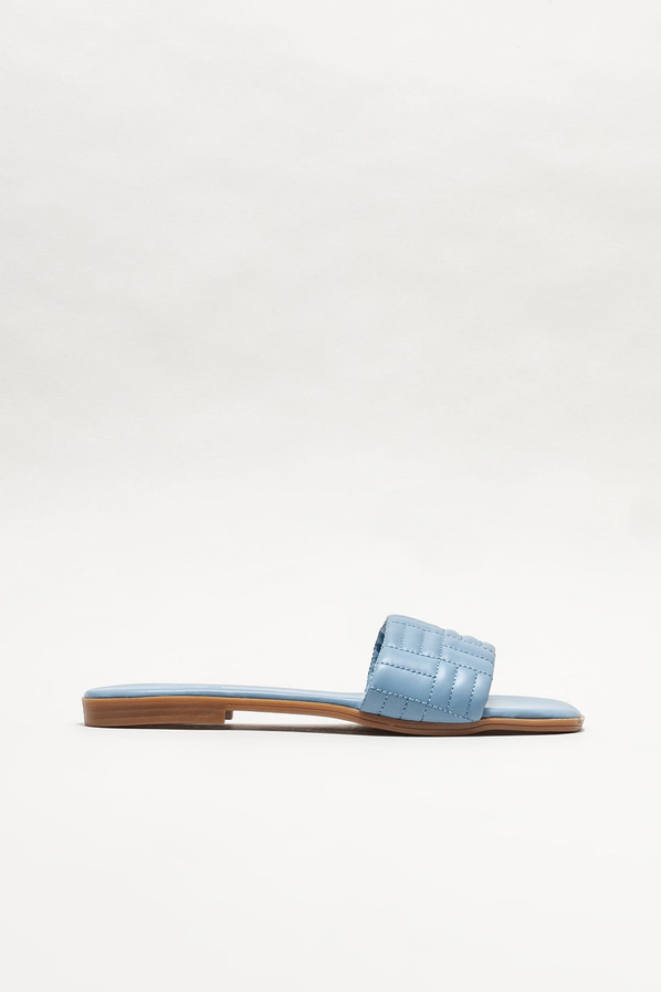 Mavi düz kadın terlik - Elle Shoes