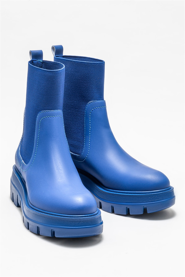 Mavi düz kadın bot, günlük kullanım için - Elle Shoes