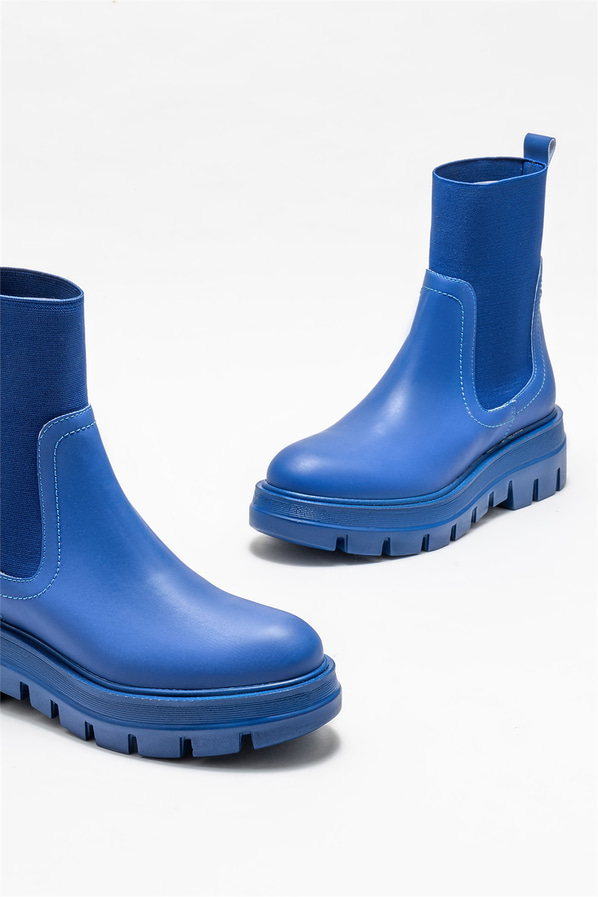 Mavi düz kadın bot, günlük kullanım için - Elle Shoes