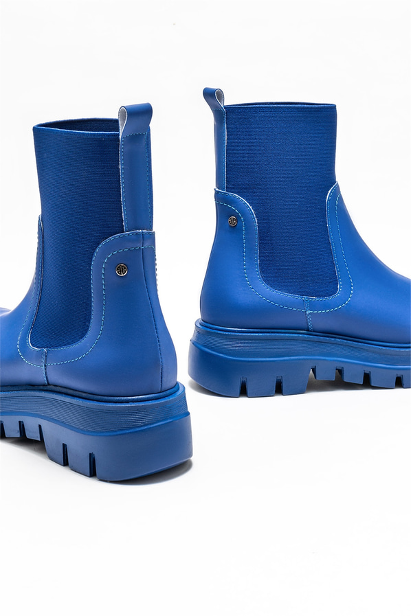Mavi düz kadın bot, günlük kullanım için - Elle Shoes